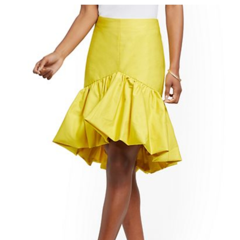 yellow peplum skirt